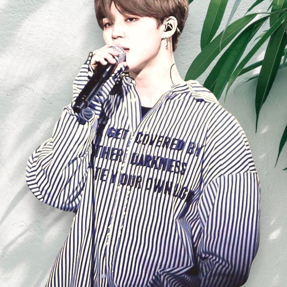 Rare Poly - Voile Hooded Drawstring Sheer Finish Striped Shirt BTS Fashion
